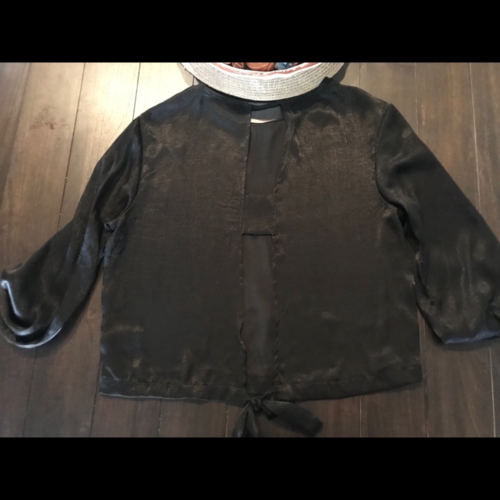 Mossimo Black Tie Blouse/Top